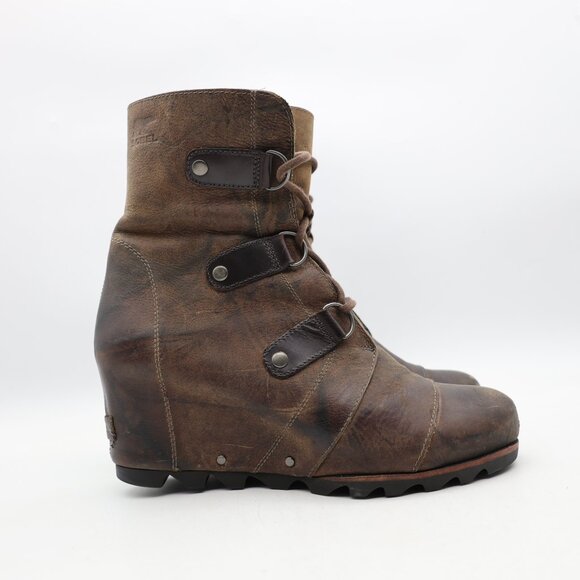 Sorel Boots Women's 11 Joan of Arctic Wedge Mid Bootie Brown Wedge NL1987-028 - Picture 1 of 10